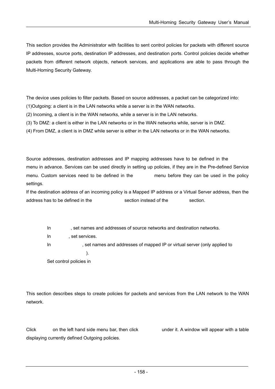 4 policy, 1 outgoing, Olicy | PLANET CS-1000 User Manual | Page 164 / 226