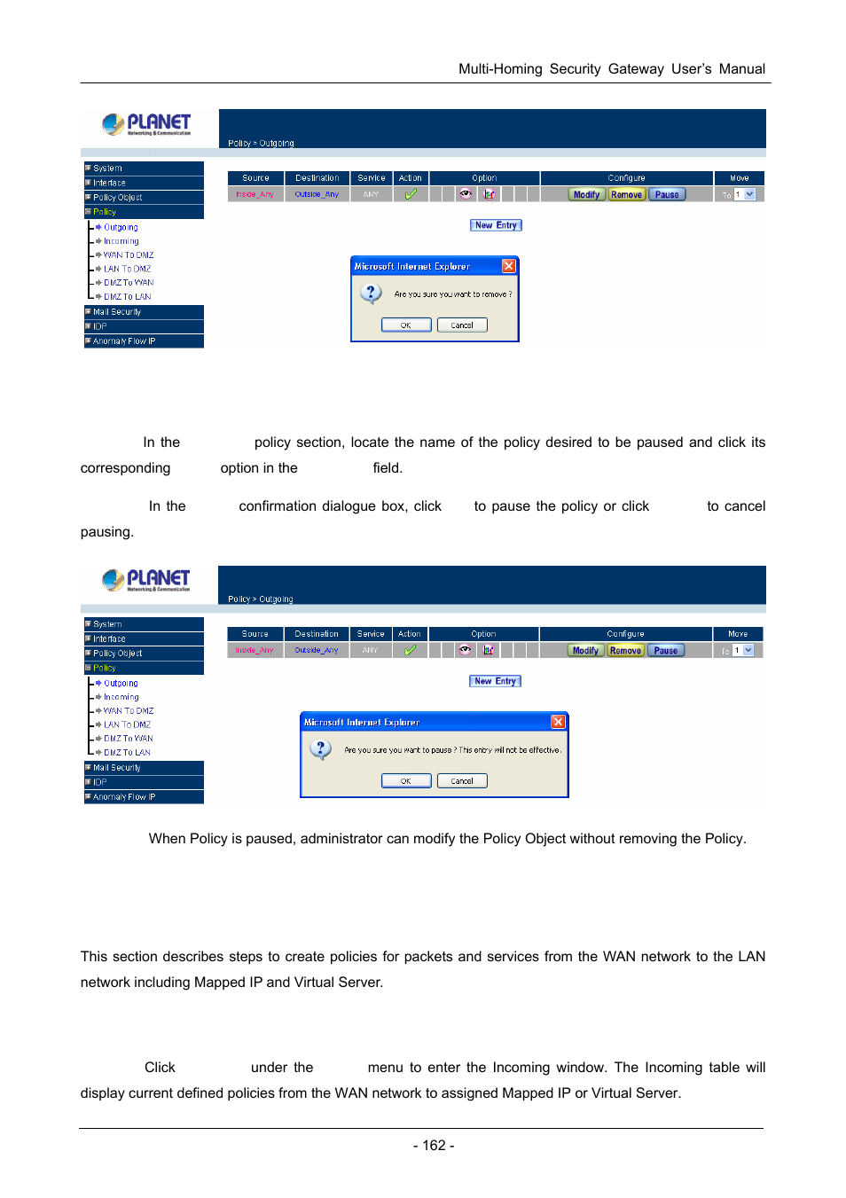 2 incoming | PLANET CS-1000 User Manual | Page 168 / 226