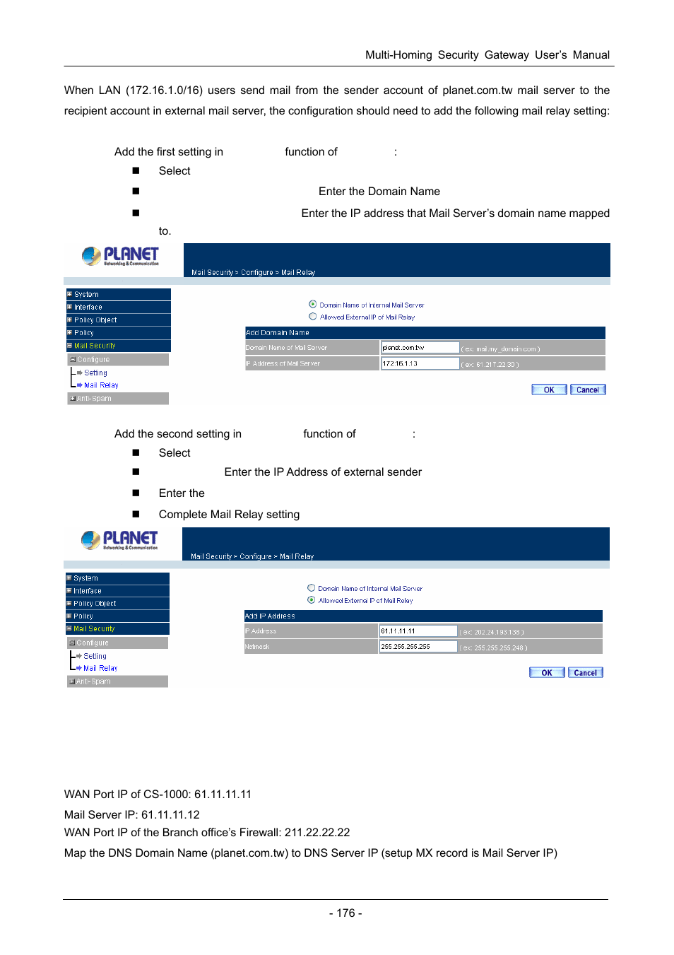 PLANET CS-1000 User Manual | Page 182 / 226