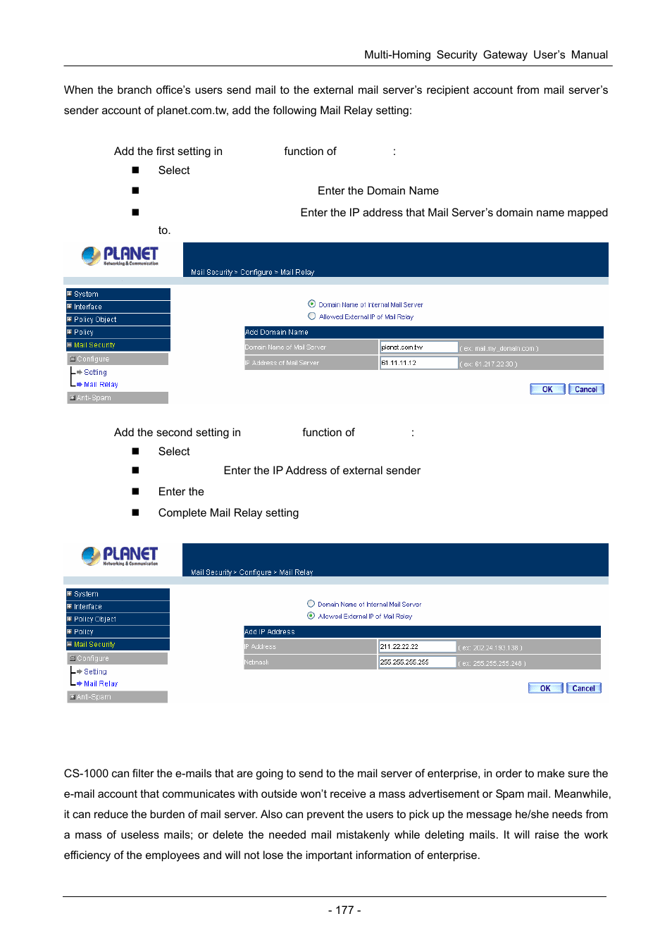 2 anti-spam | PLANET CS-1000 User Manual | Page 183 / 226