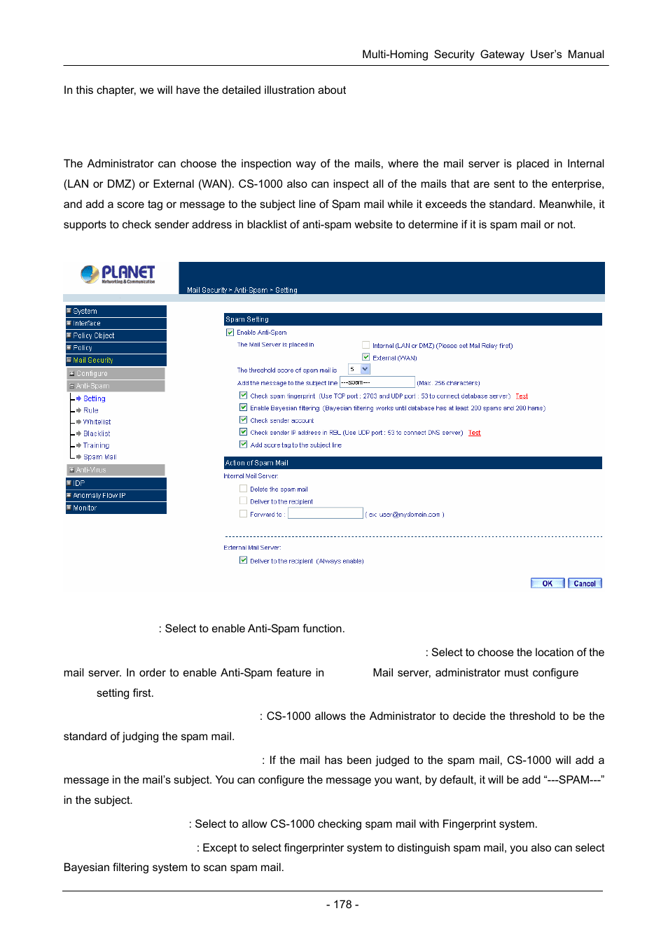 1 setting | PLANET CS-1000 User Manual | Page 184 / 226