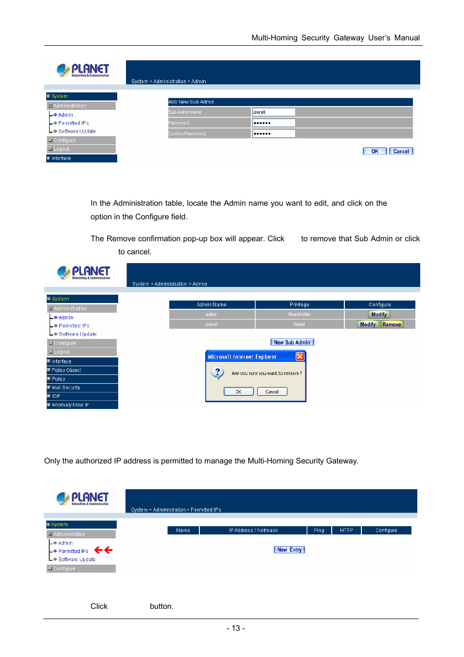 2 permitted ips | PLANET CS-1000 User Manual | Page 19 / 226