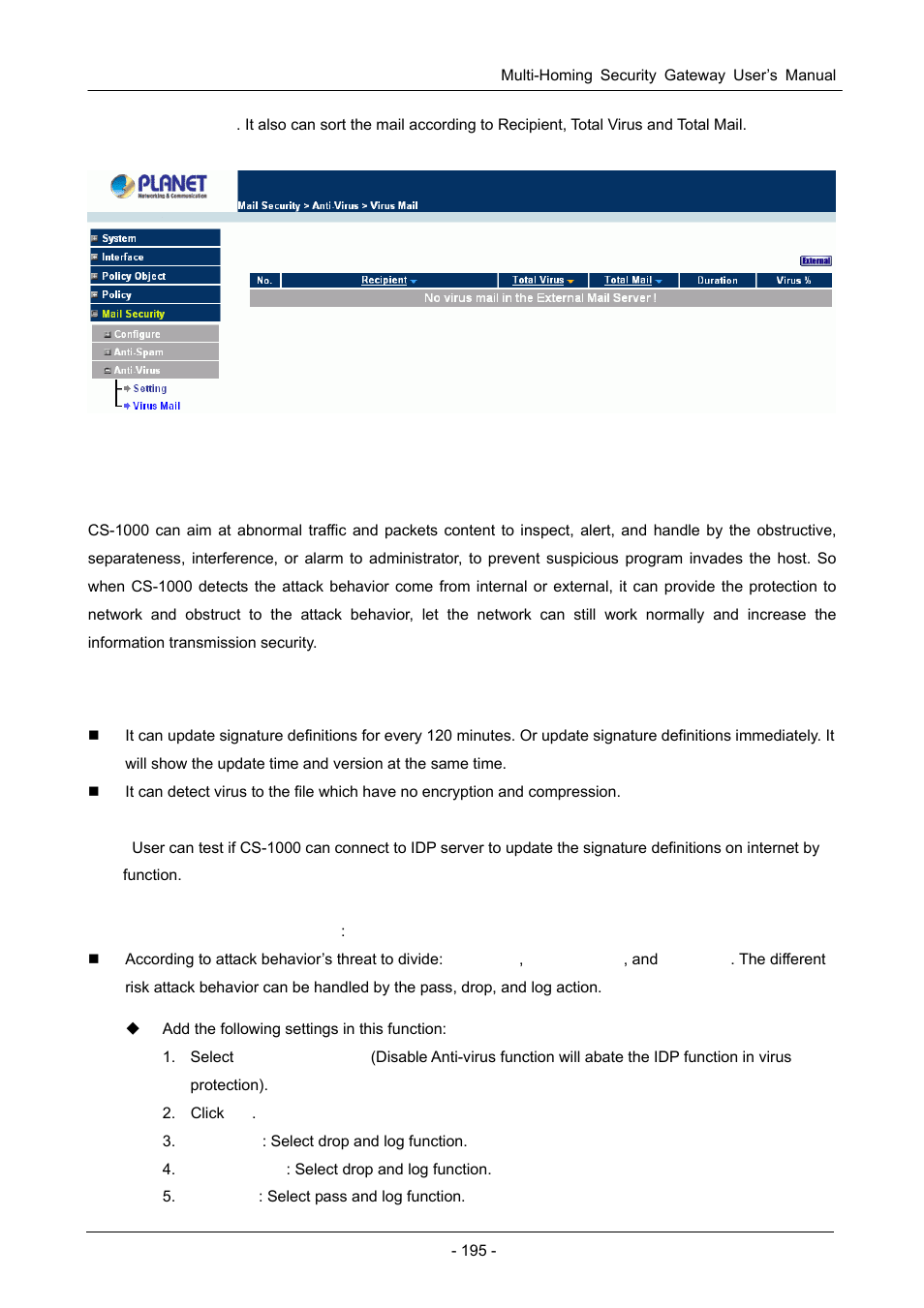 6 idp, 1 setting | PLANET CS-1000 User Manual | Page 201 / 226