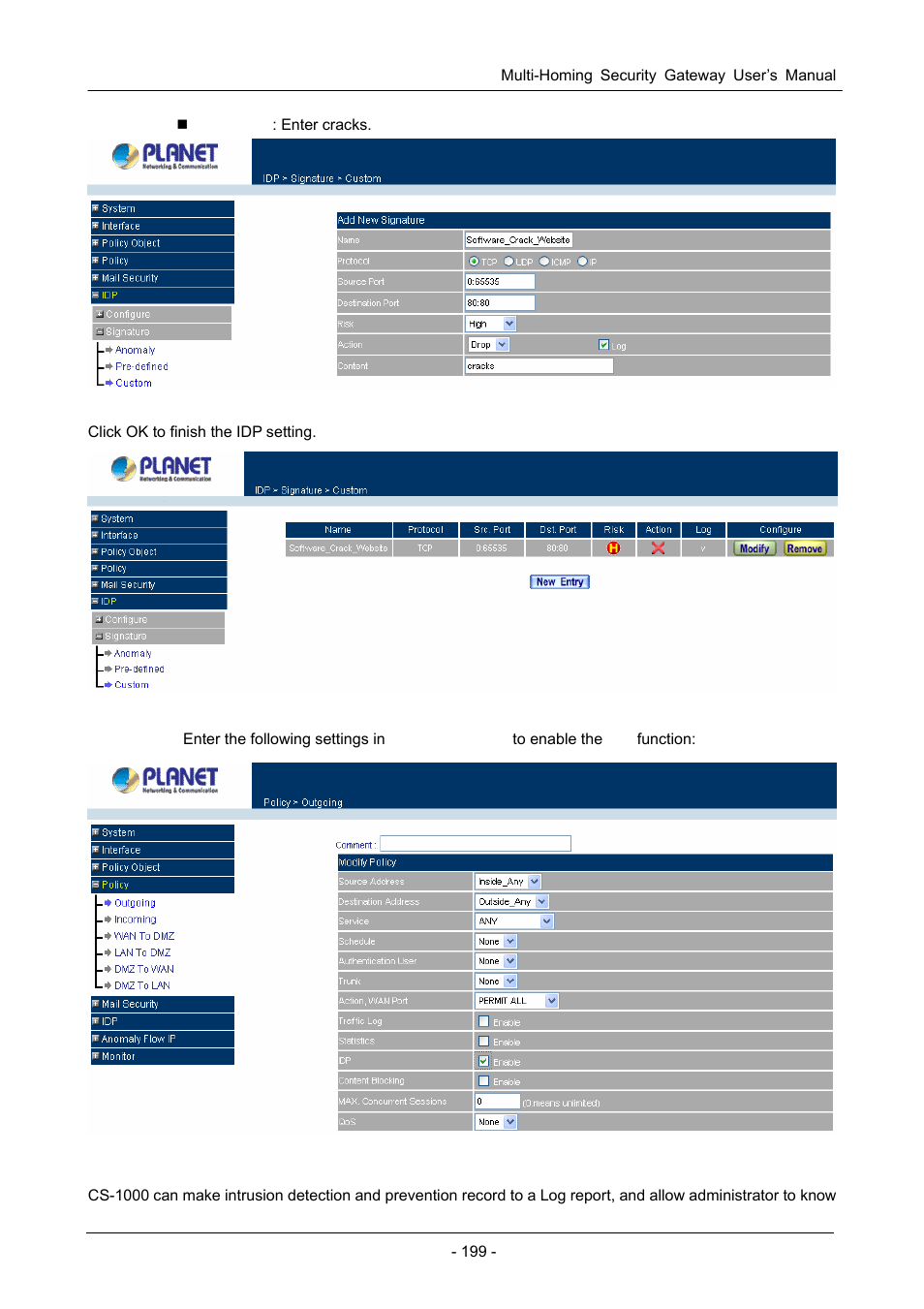 3 idp report | PLANET CS-1000 User Manual | Page 205 / 226