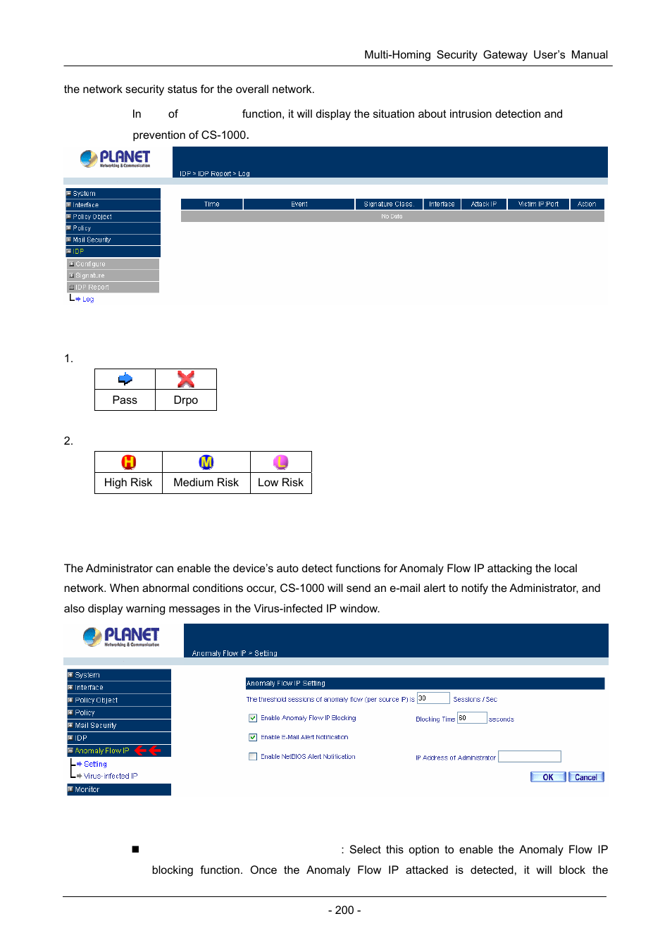 7 anomaly flow ip, Nomaly | PLANET CS-1000 User Manual | Page 206 / 226