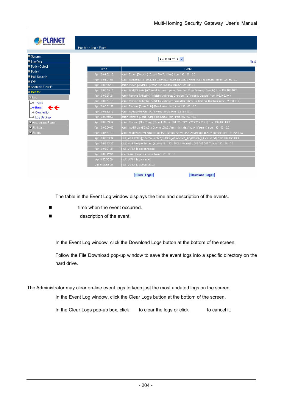 PLANET CS-1000 User Manual | Page 210 / 226