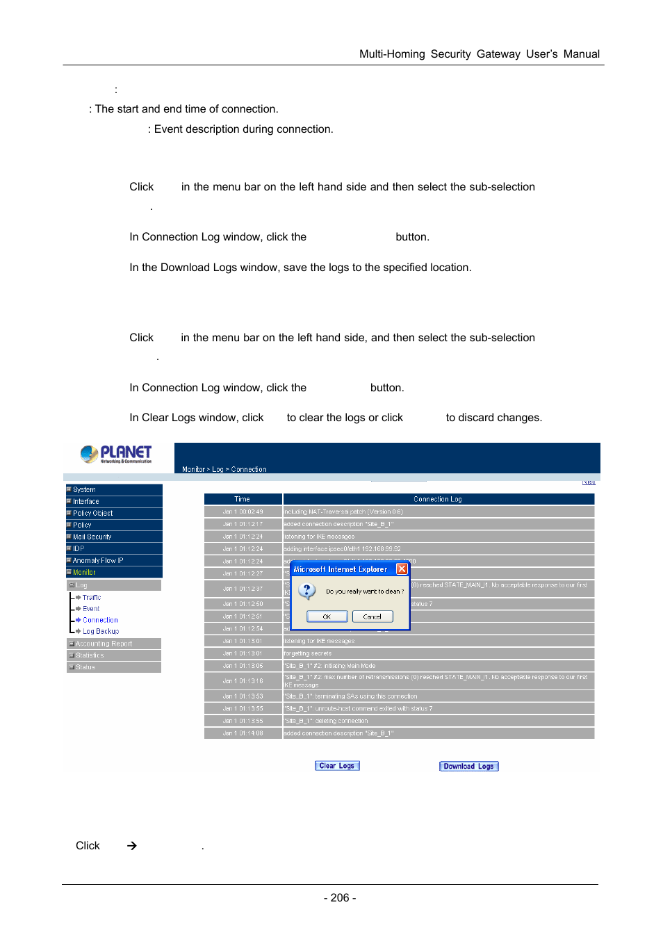 4 log backup | PLANET CS-1000 User Manual | Page 212 / 226