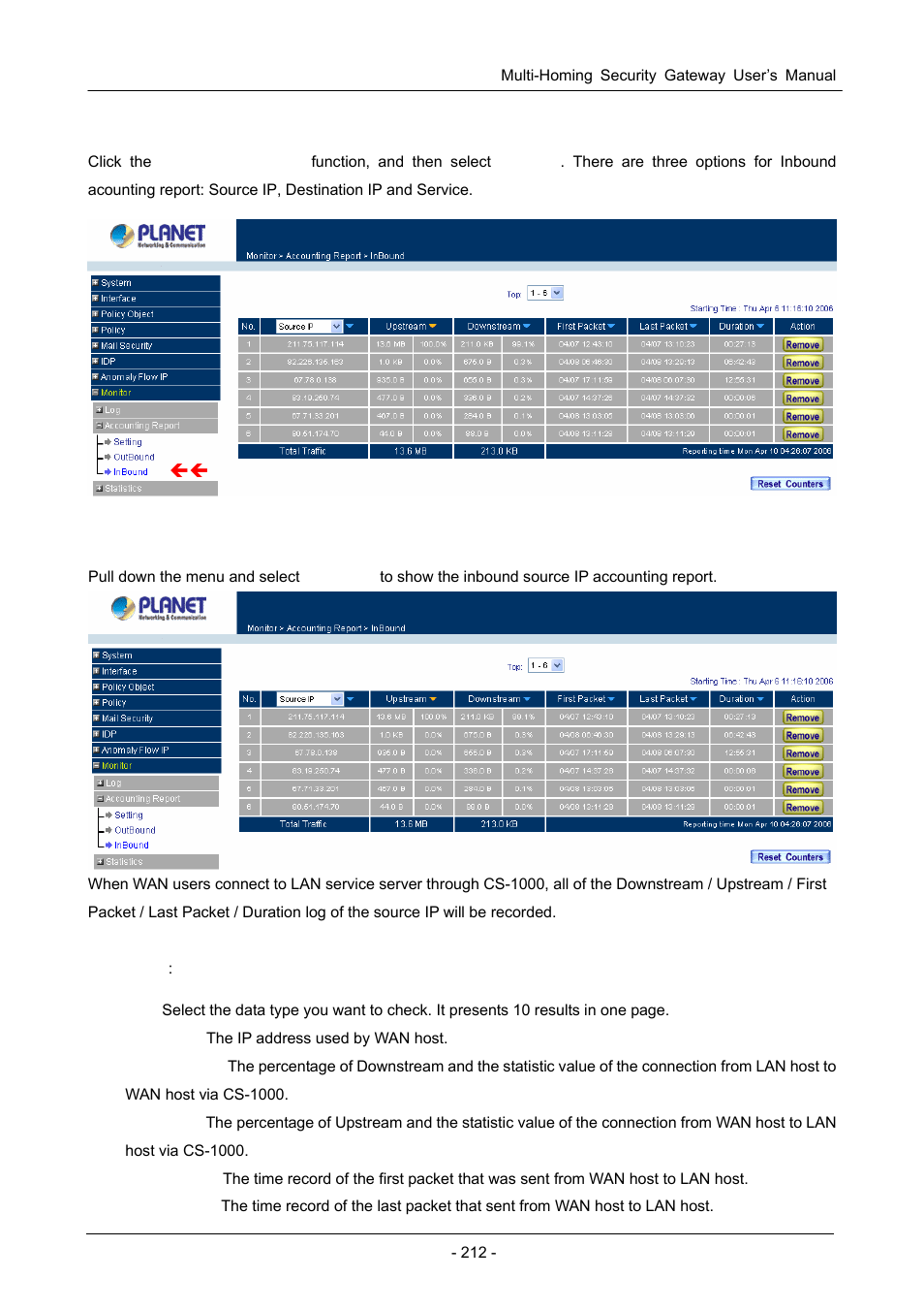 3 inbound | PLANET CS-1000 User Manual | Page 218 / 226