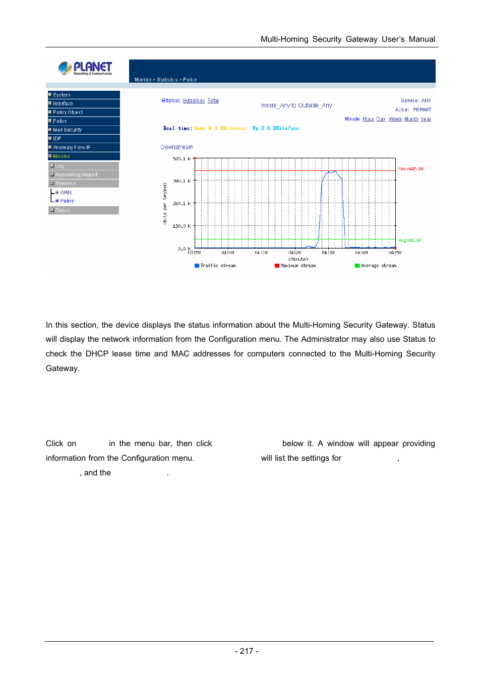 4 status, 1 interface status | PLANET CS-1000 User Manual | Page 223 / 226