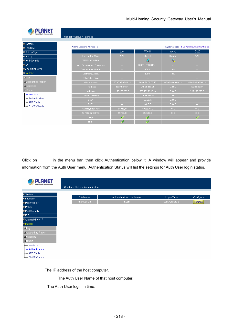 2 authentication | PLANET CS-1000 User Manual | Page 224 / 226