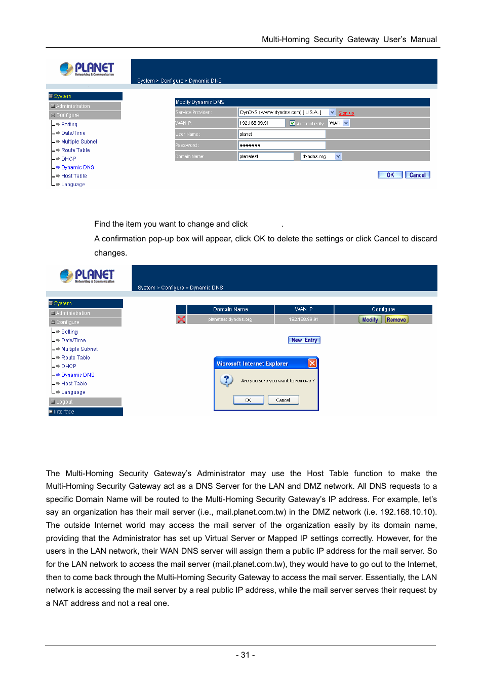 10 host table | PLANET CS-1000 User Manual | Page 37 / 226