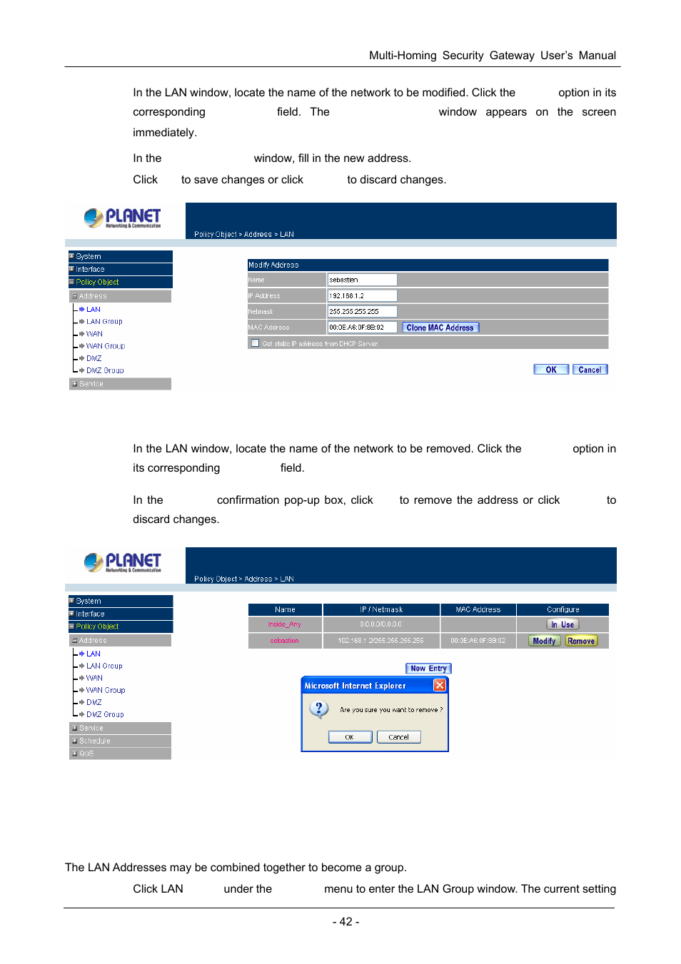 2 lan group | PLANET CS-1000 User Manual | Page 48 / 226
