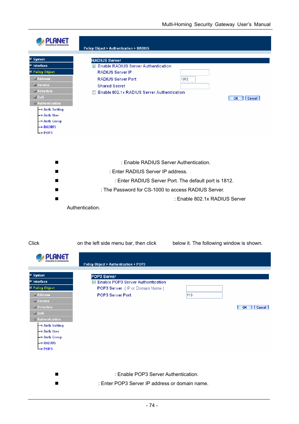 5 pop3 | PLANET CS-1000 User Manual | Page 80 / 226