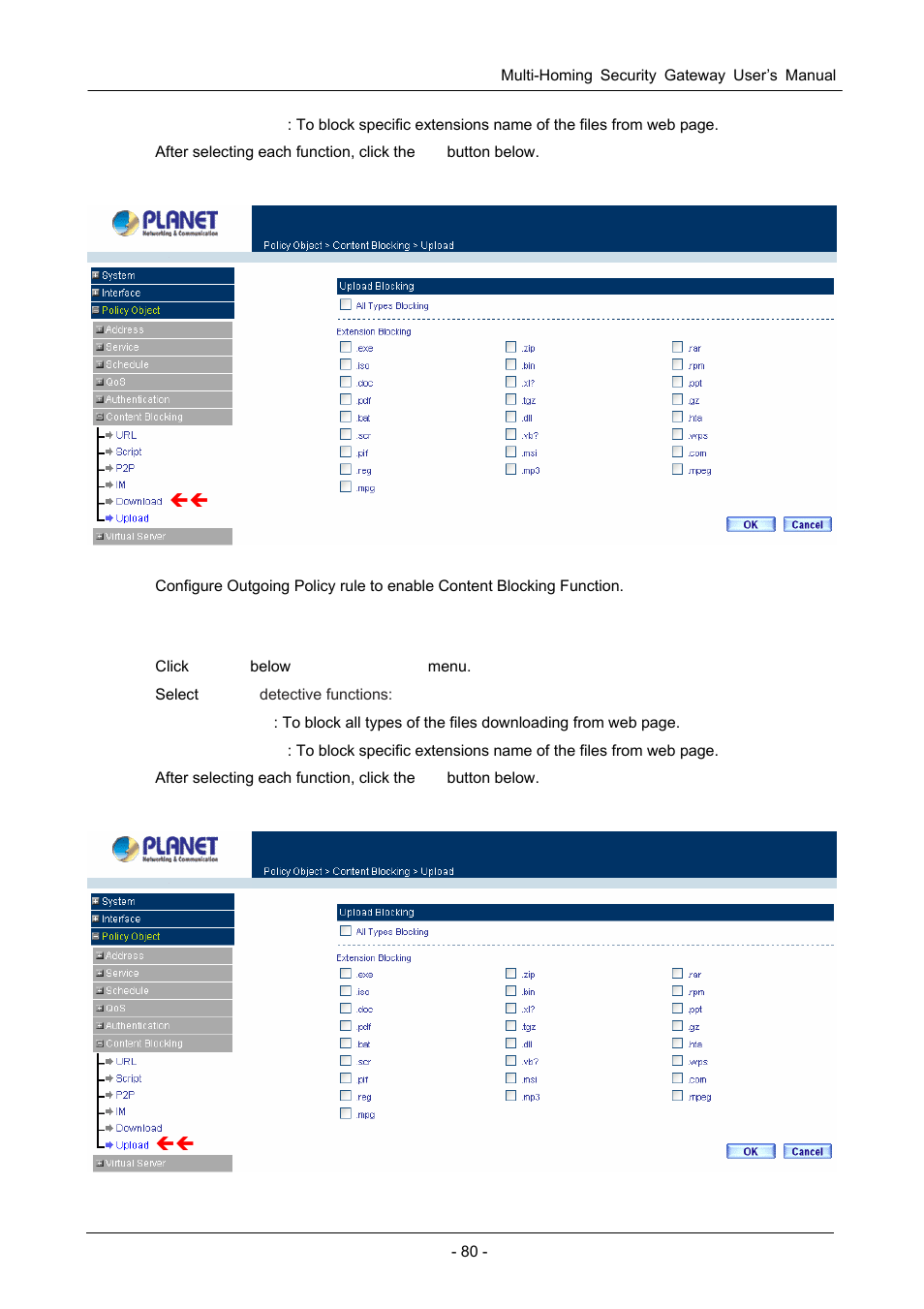 6 upload | PLANET CS-1000 User Manual | Page 86 / 226