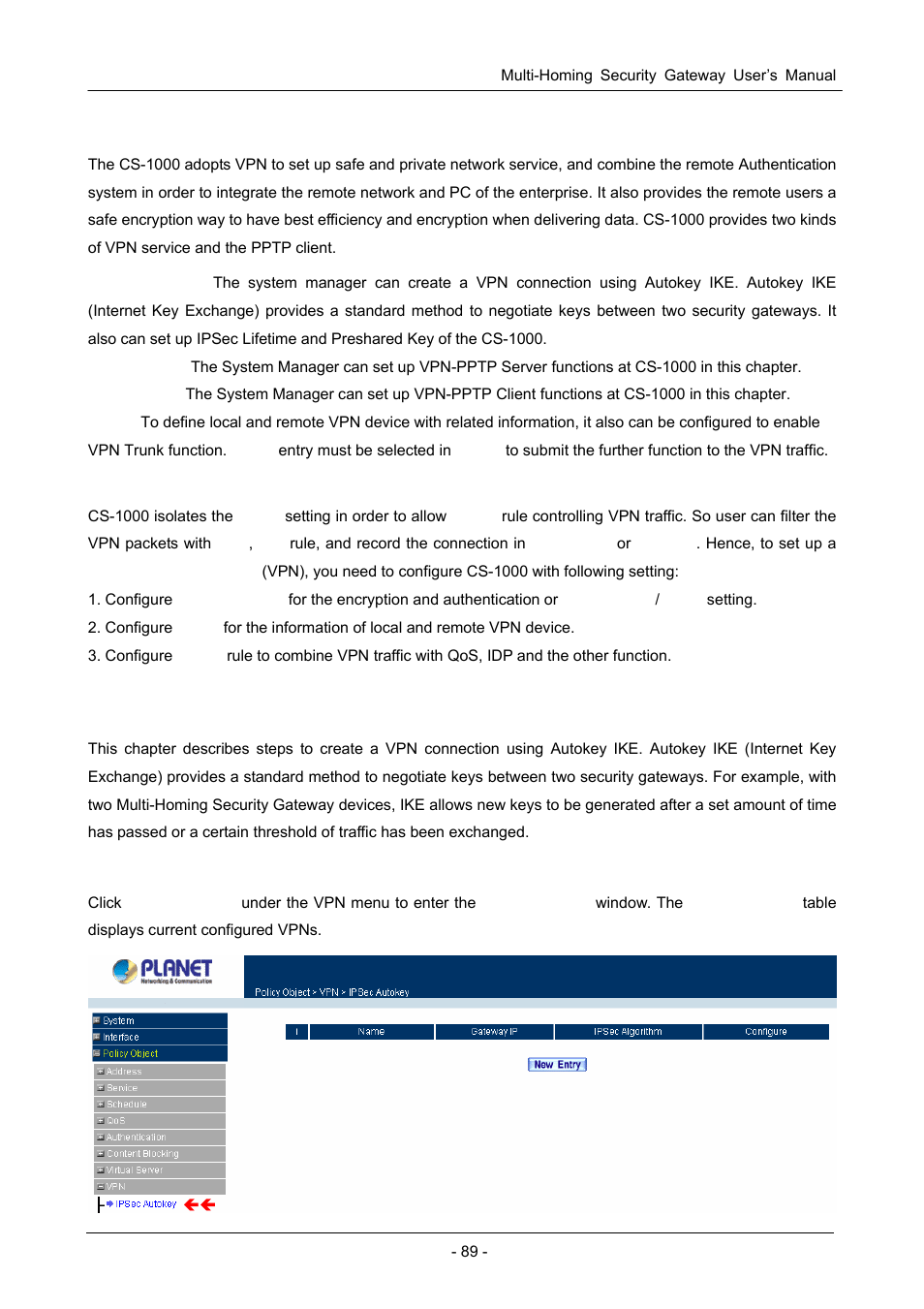 8 vpn, 1 ipsec autokey | PLANET CS-1000 User Manual | Page 95 / 226