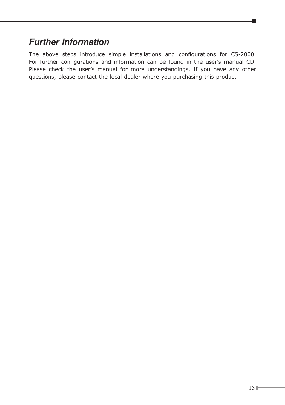 Further information | PLANET CS-2000 User Manual | Page 15 / 16