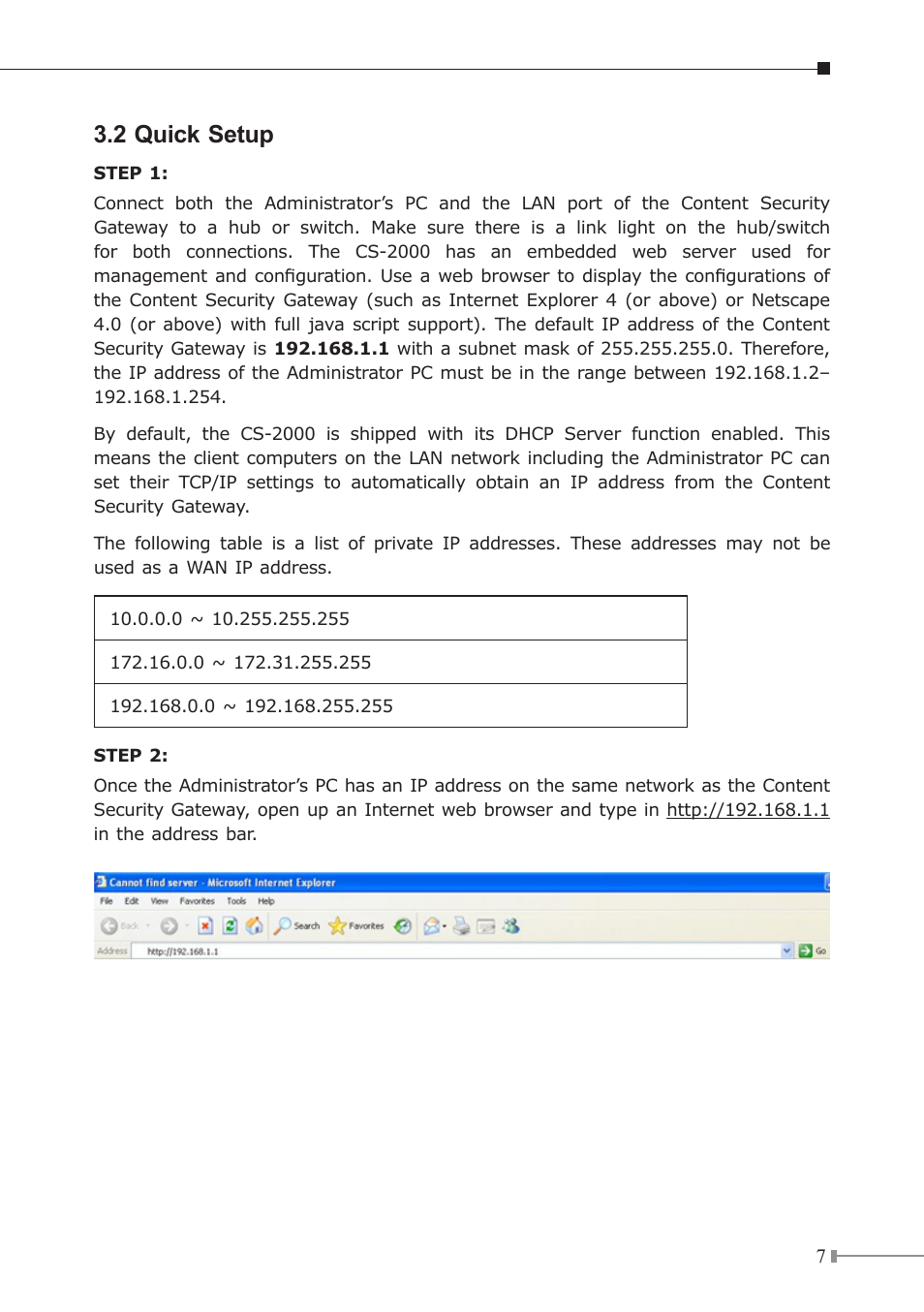 2 quick setup | PLANET CS-2000 User Manual | Page 7 / 16