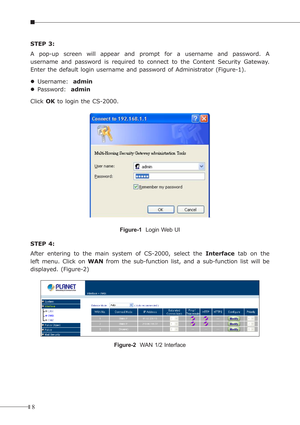 PLANET CS-2000 User Manual | Page 8 / 16