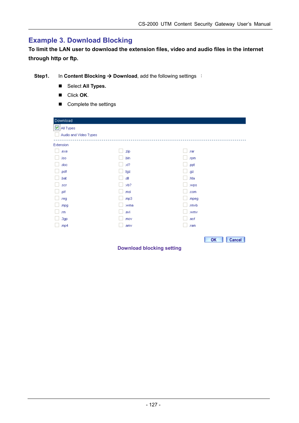 Example 3. download blocking | PLANET CS-2000 User Manual | Page 133 / 573