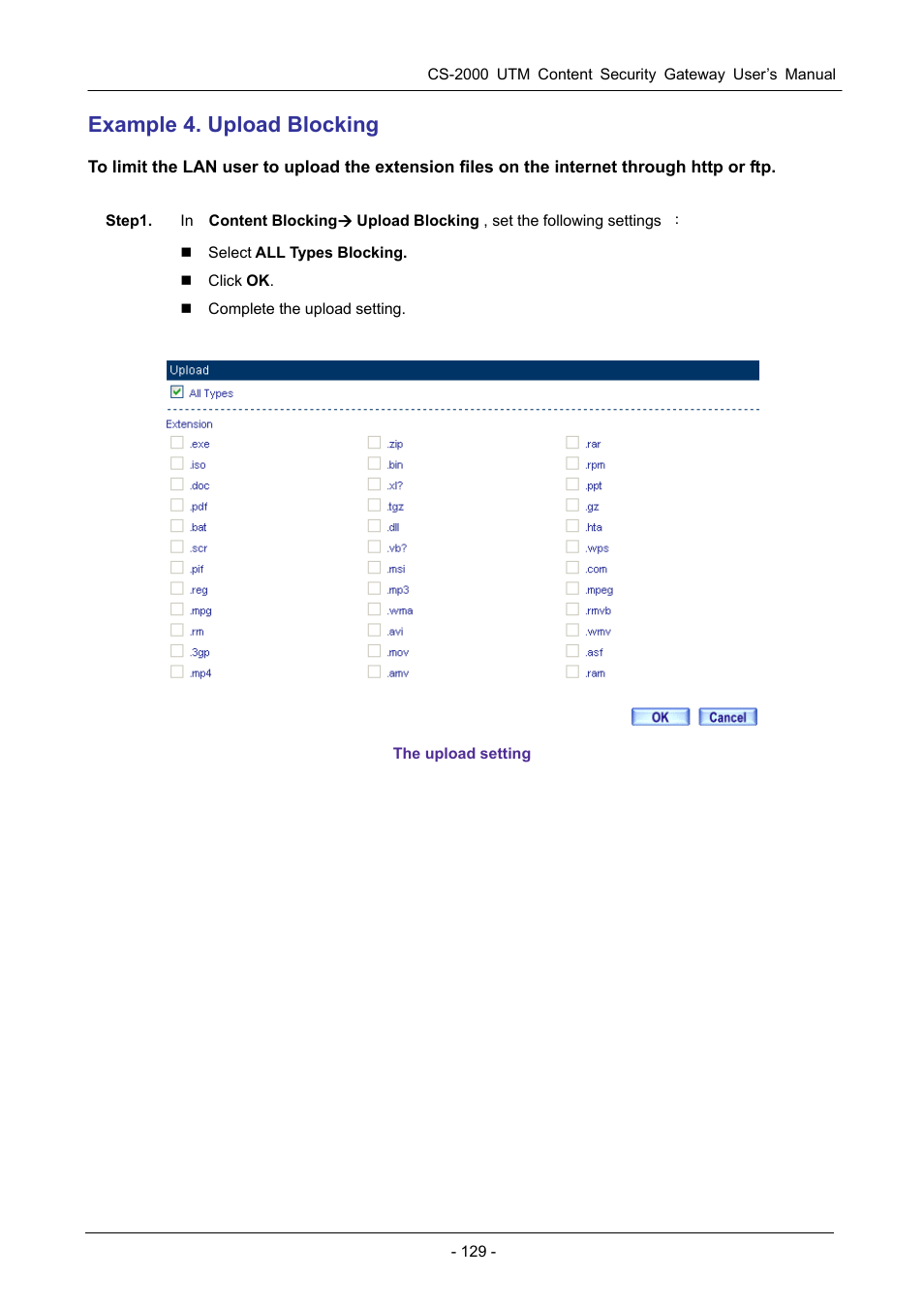 Example 4. upload blocking | PLANET CS-2000 User Manual | Page 135 / 573