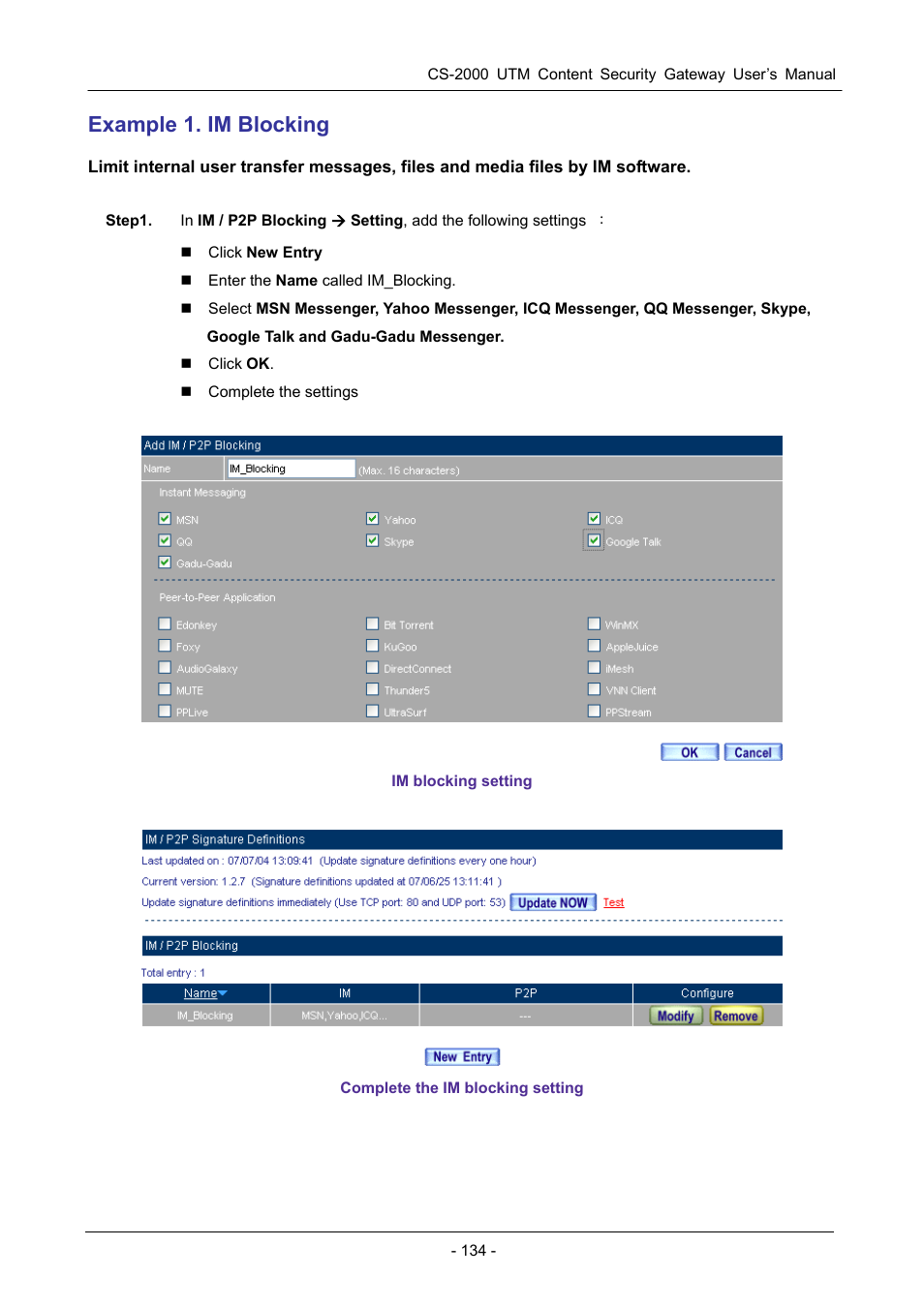 Example 1. im blocking | PLANET CS-2000 User Manual | Page 140 / 573