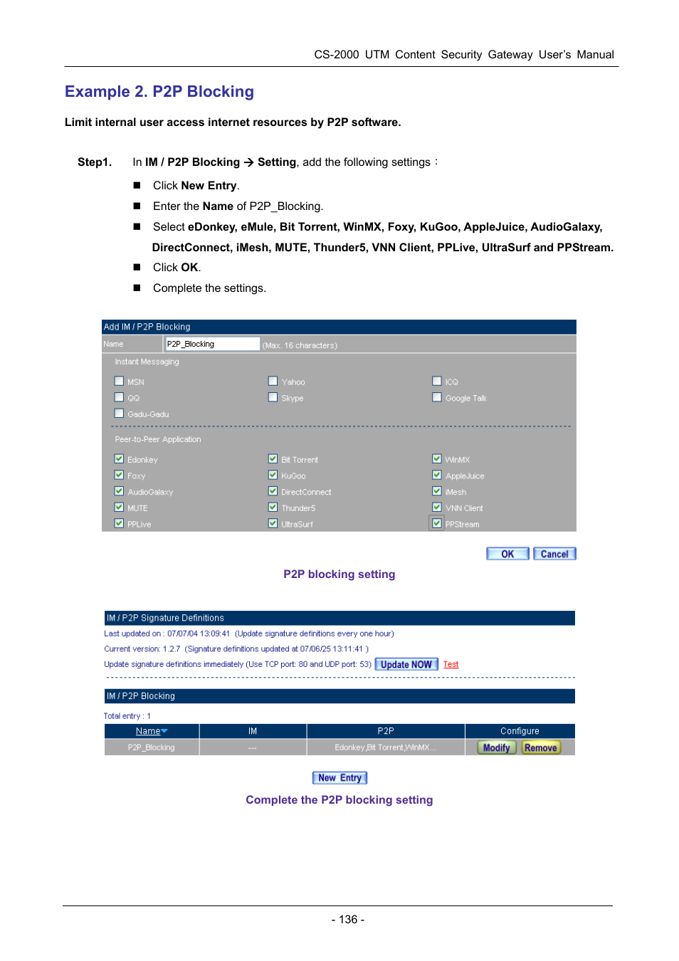 Example 2. p2p blocking | PLANET CS-2000 User Manual | Page 142 / 573