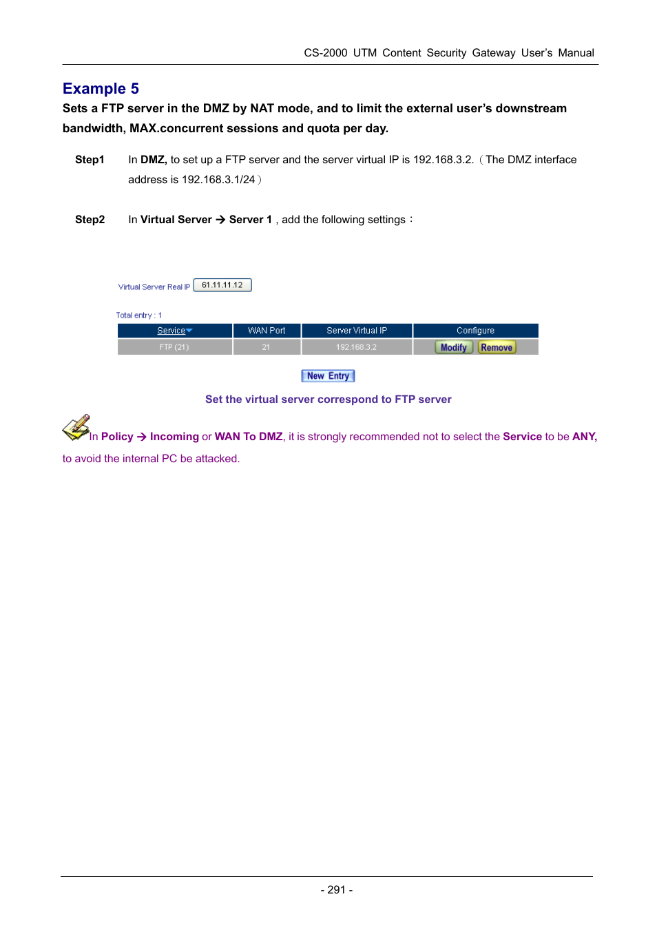 Example 5 | PLANET CS-2000 User Manual | Page 297 / 573