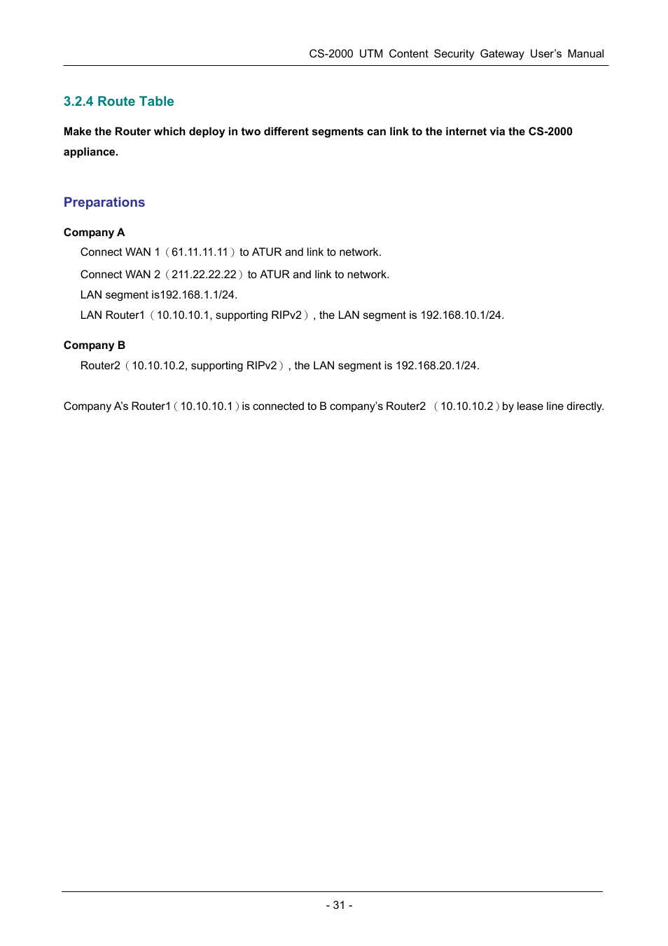 4 route table | PLANET CS-2000 User Manual | Page 37 / 573