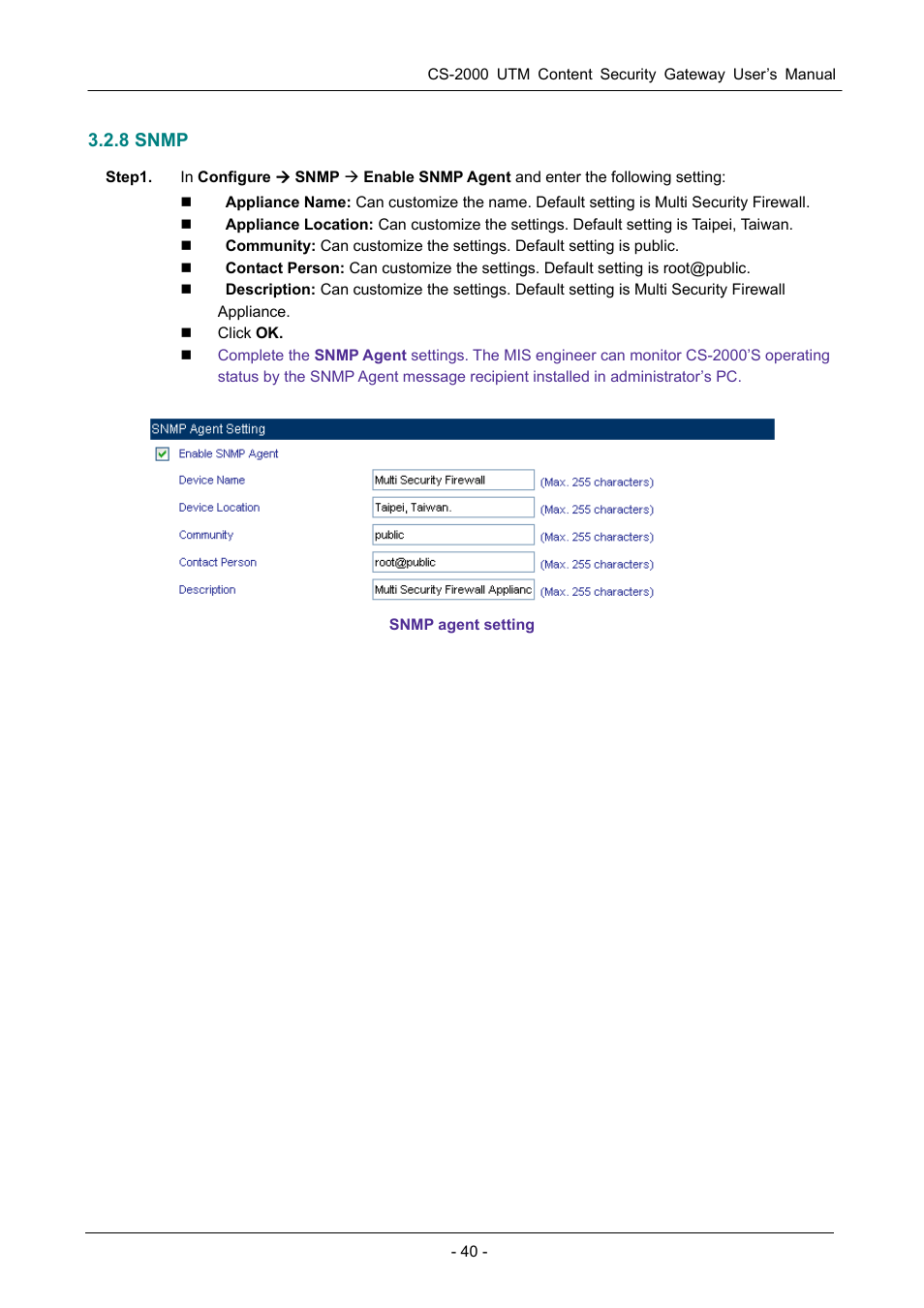 8 snmp | PLANET CS-2000 User Manual | Page 46 / 573