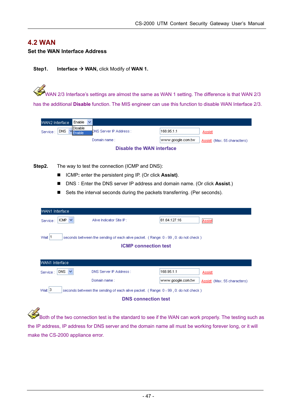 2 wan | PLANET CS-2000 User Manual | Page 53 / 573