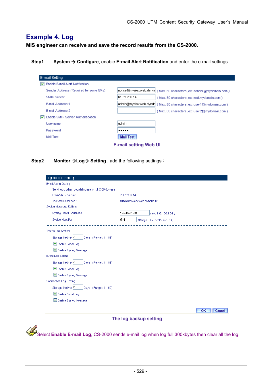 Example 4. log | PLANET CS-2000 User Manual | Page 535 / 573