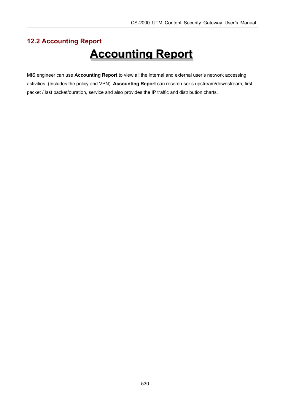 2 accounting report | PLANET CS-2000 User Manual | Page 536 / 573