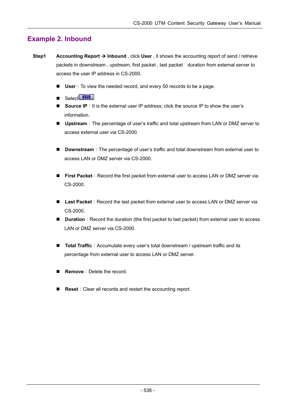 Example 2. inbound | PLANET CS-2000 User Manual | Page 544 / 573