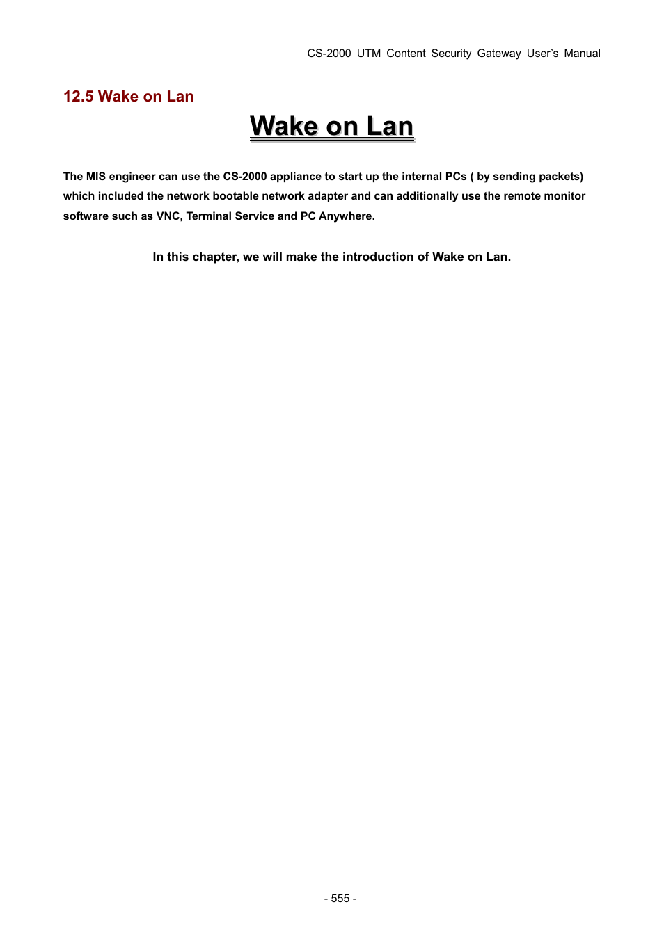 5 wake on lan | PLANET CS-2000 User Manual | Page 561 / 573