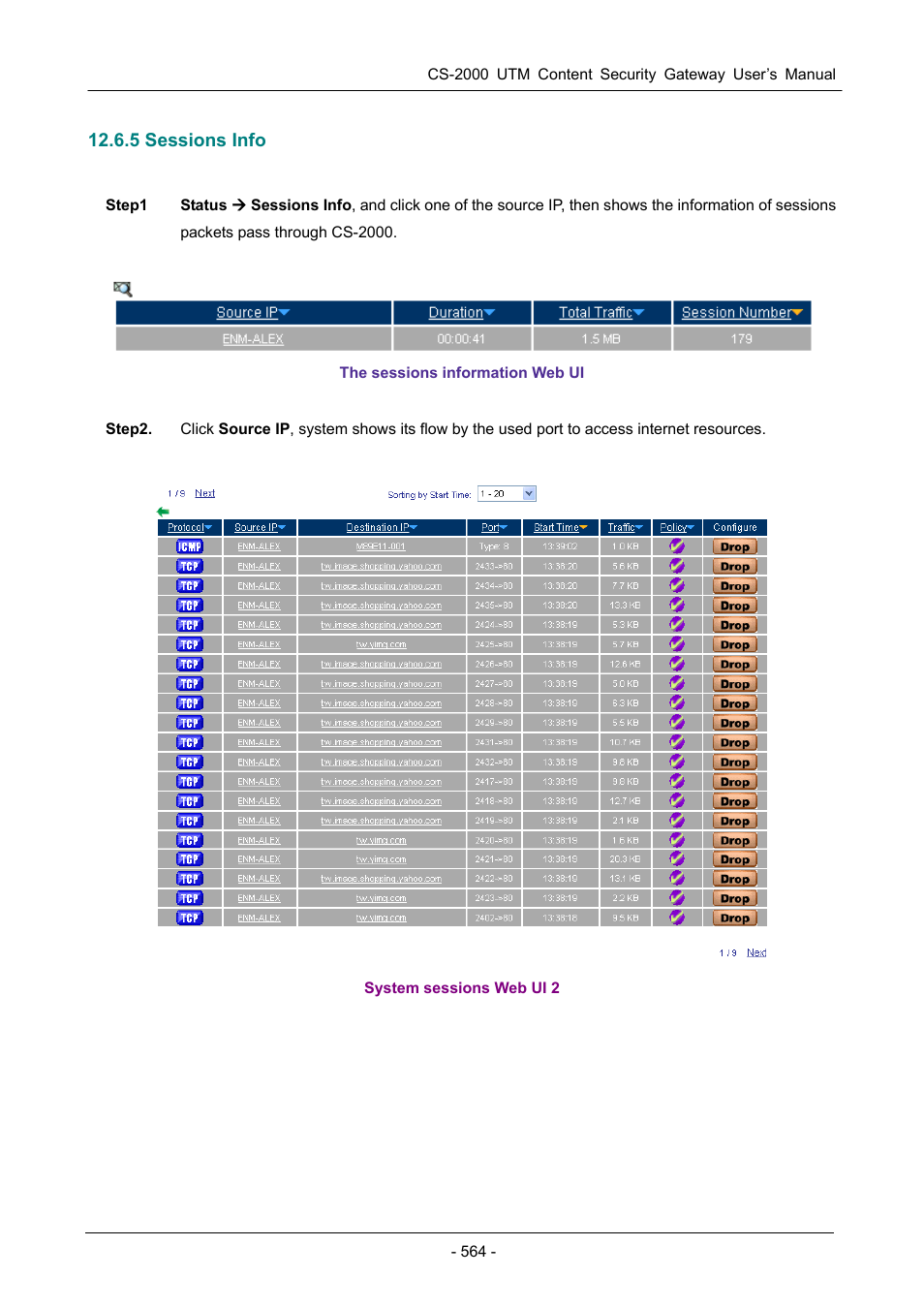 5 sessions info | PLANET CS-2000 User Manual | Page 570 / 573