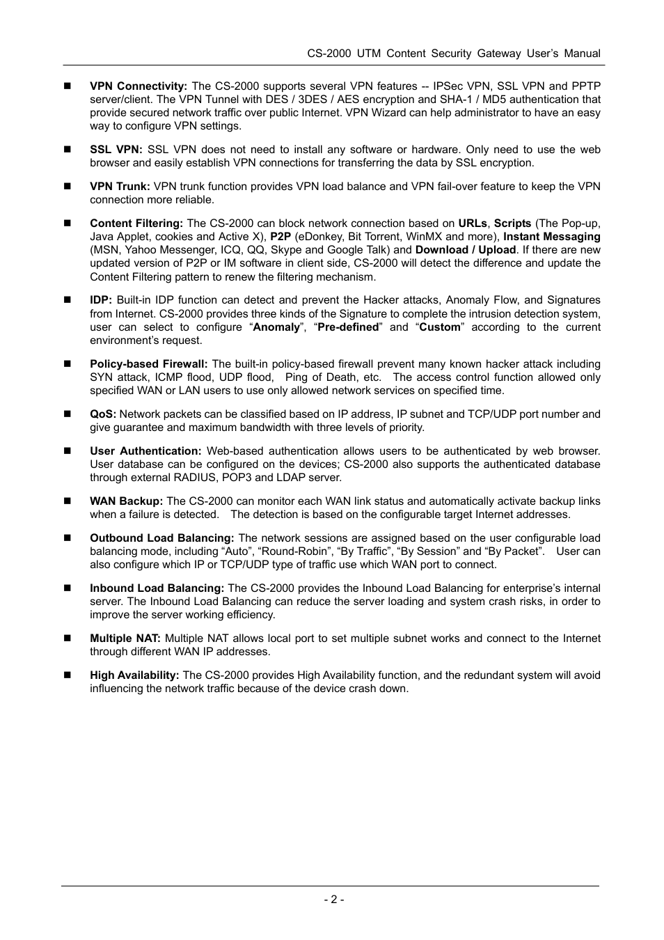 PLANET CS-2000 User Manual | Page 8 / 573