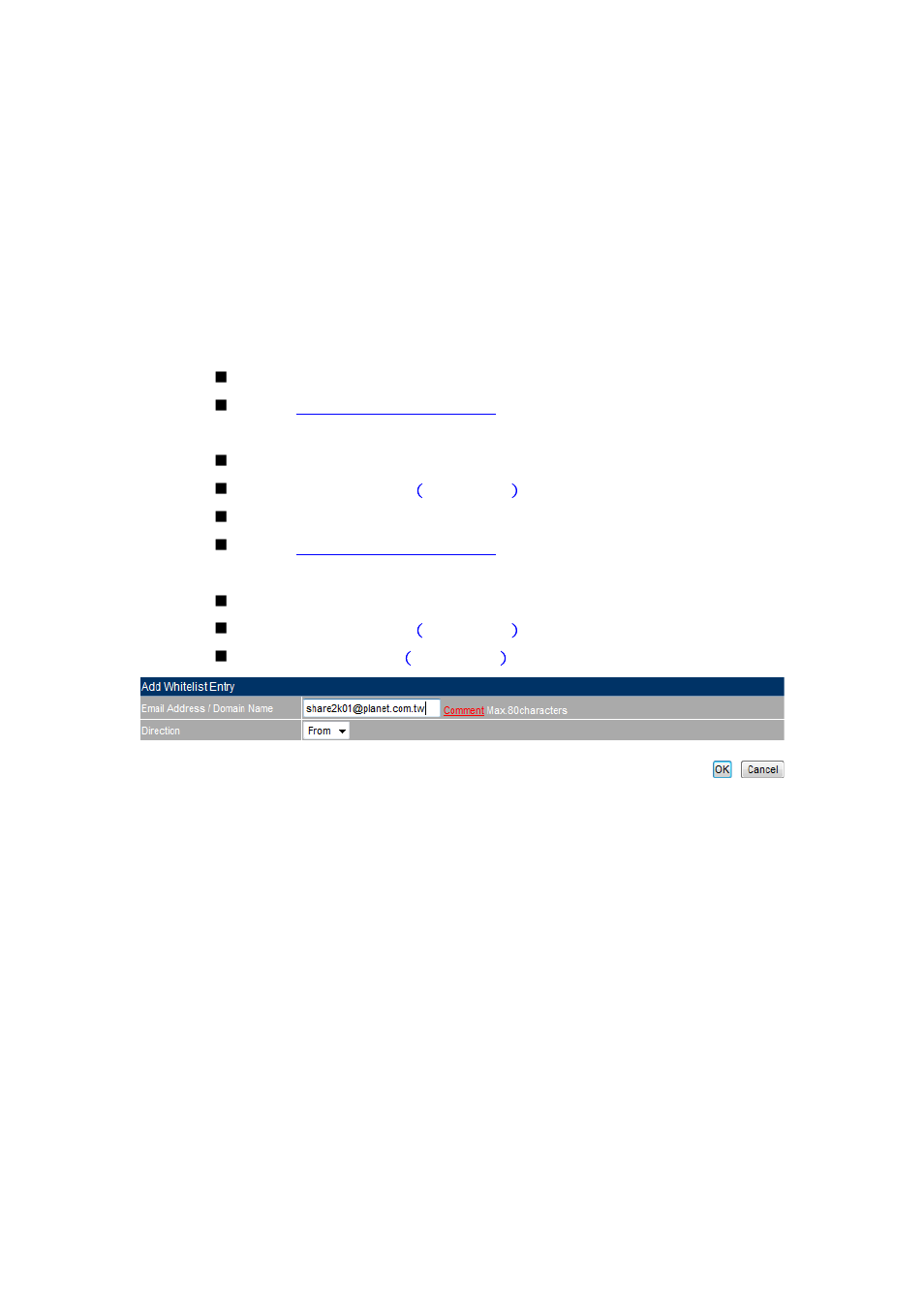 3 using whitelist and blacklist to filter emails | PLANET CS-2001 User Manual | Page 440 / 848
