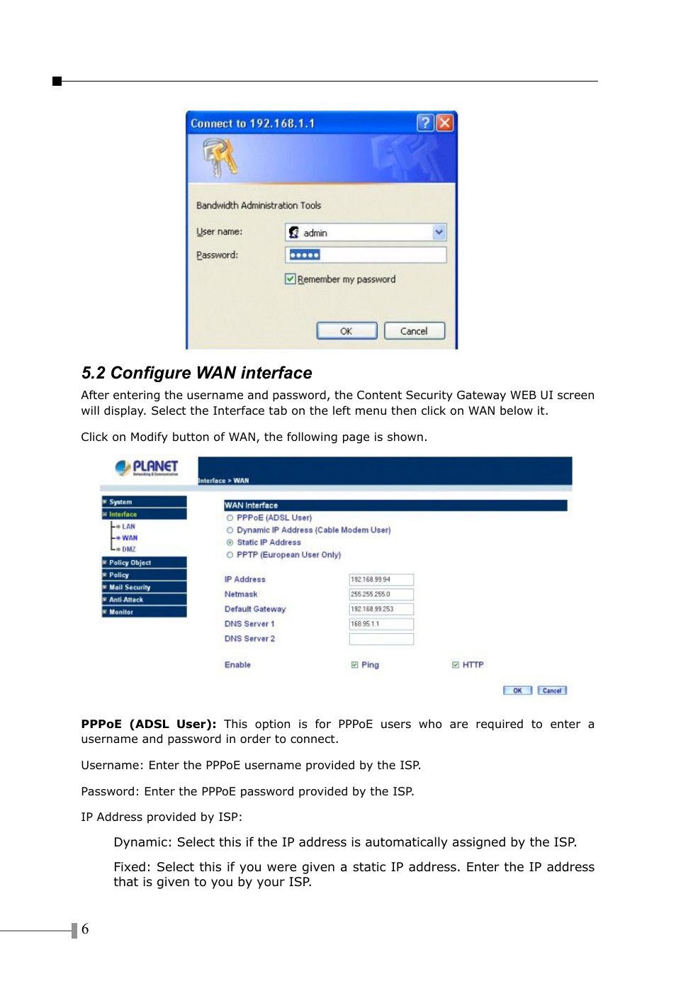 2 configure wan interface | PLANET CS-500 User Manual | Page 8 / 12