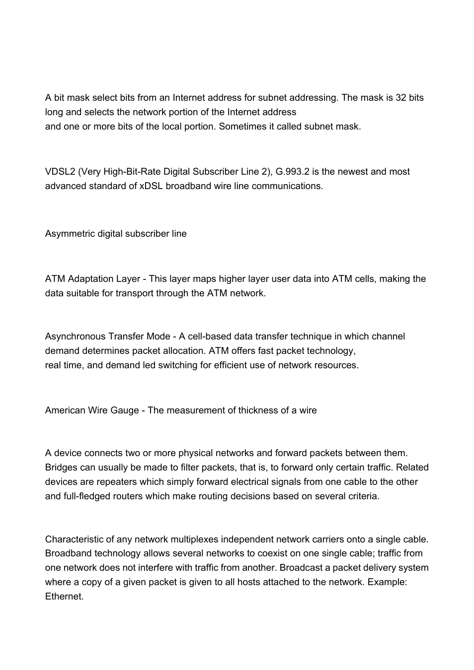 Appendix c: glossary | PLANET FRT-401 User Manual | Page 70 / 76