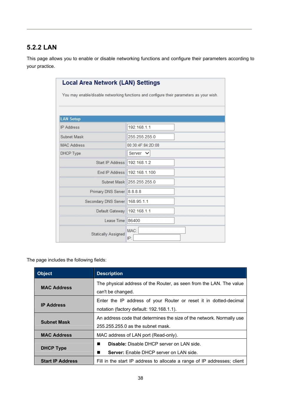 2 lan | PLANET FRT-405N User Manual | Page 38 / 108