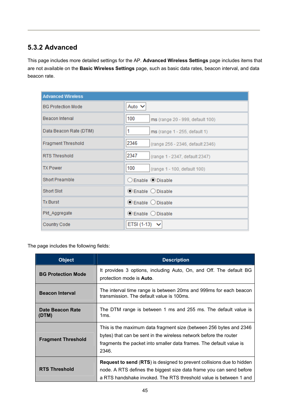 2 advanced | PLANET FRT-405N User Manual | Page 45 / 108