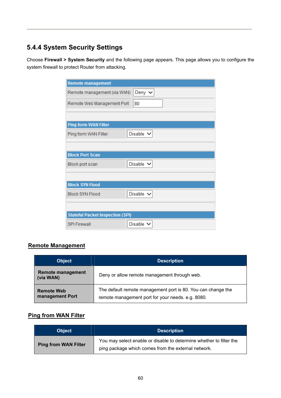 4 system security settings | PLANET FRT-405N User Manual | Page 60 / 108