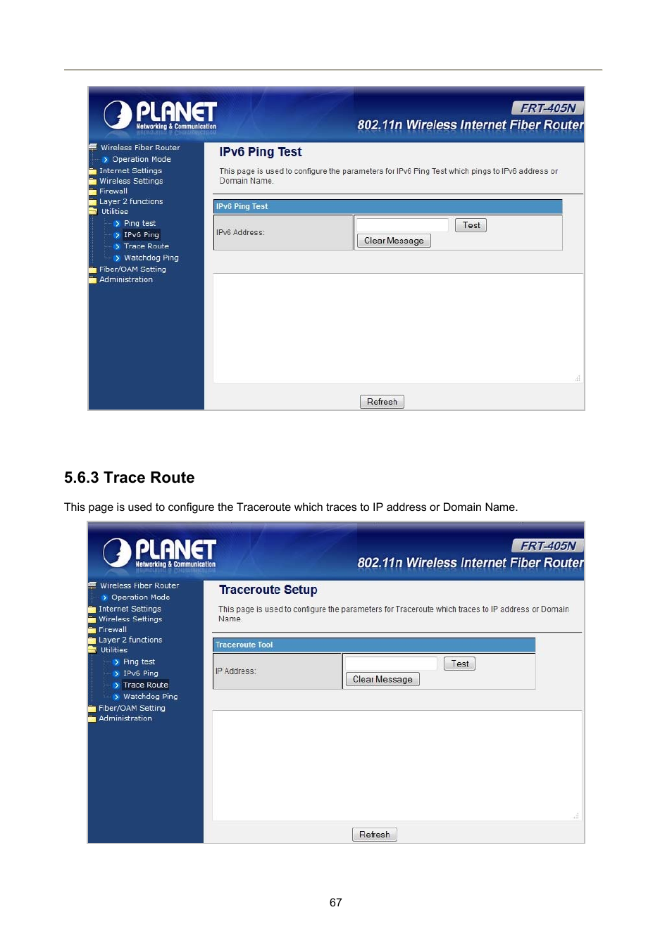 3 trace route | PLANET FRT-405N User Manual | Page 67 / 108