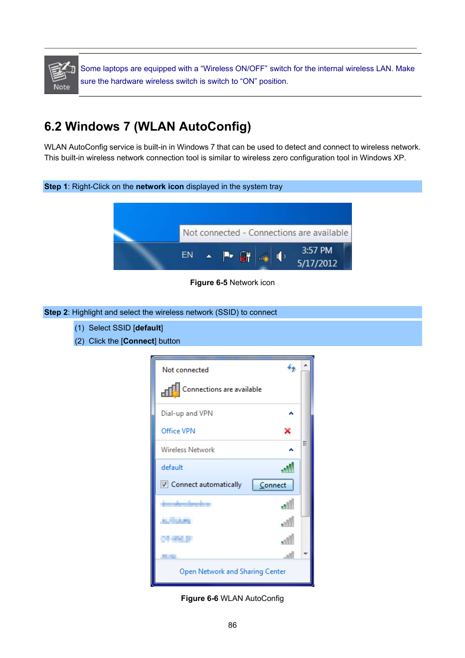 2 windows 7 (wlan autoconfig) | PLANET FRT-405N User Manual | Page 86 / 108