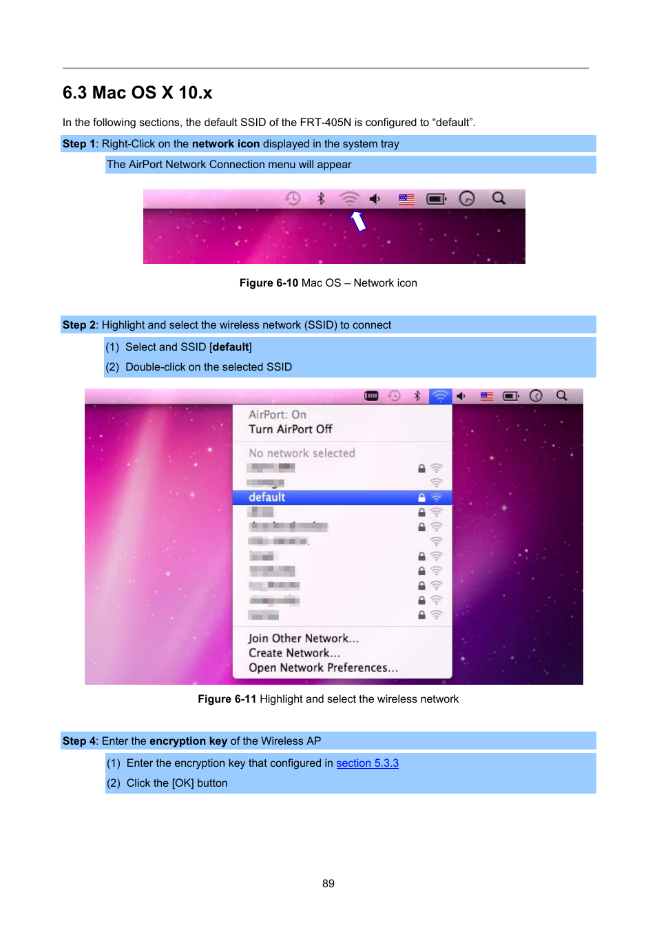 3 mac os x 10.x | PLANET FRT-405N User Manual | Page 89 / 108