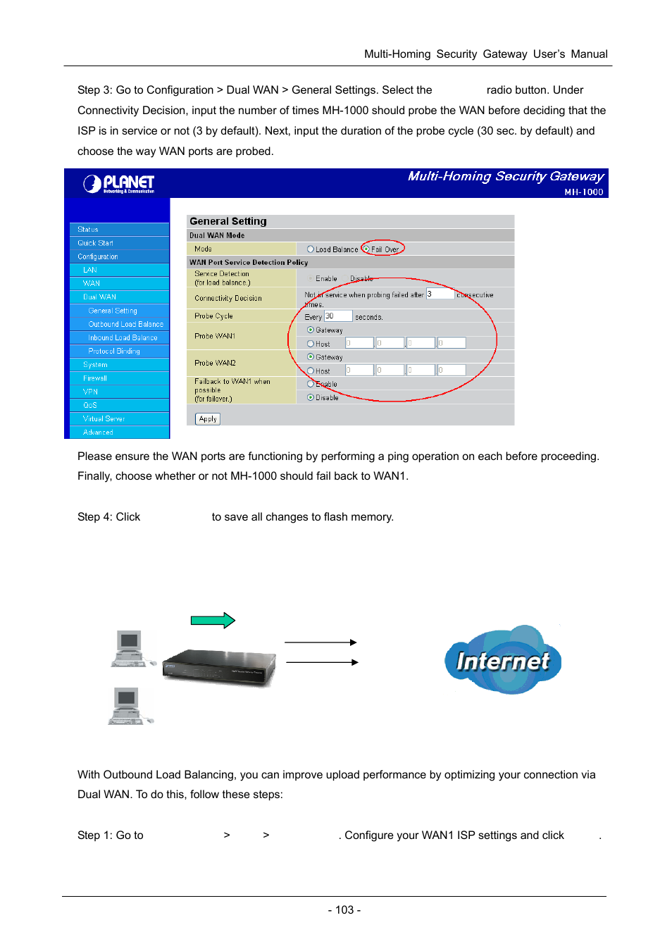 D.2 outbound load balancing, Utbound, Alancing | PLANET MH-1000 User Manual | Page 107 / 141