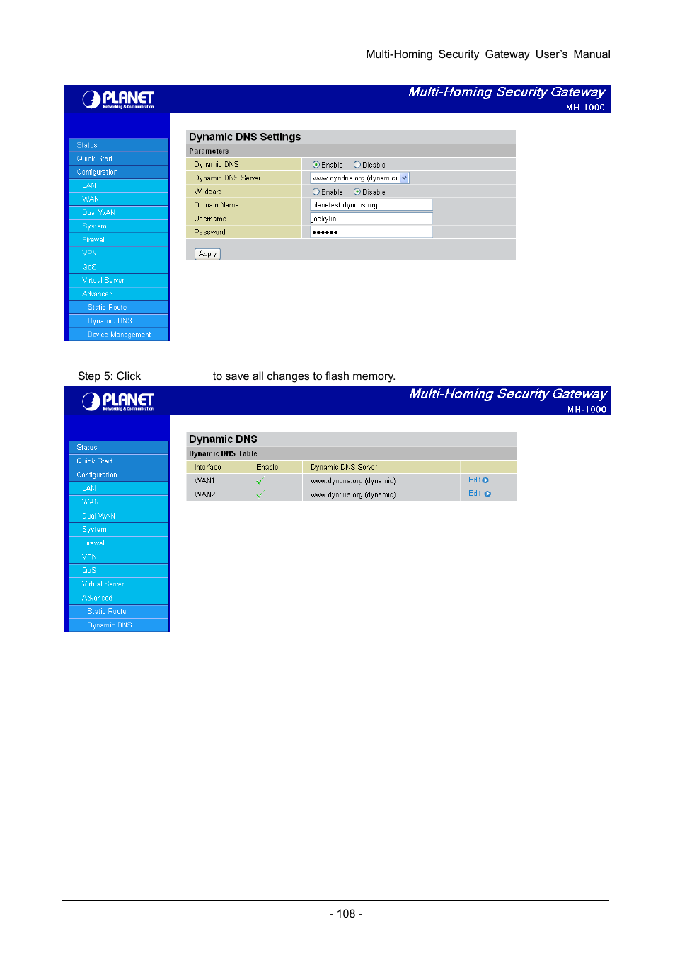 D.4 dns inbound fail over, Nbound | PLANET MH-1000 User Manual | Page 112 / 141