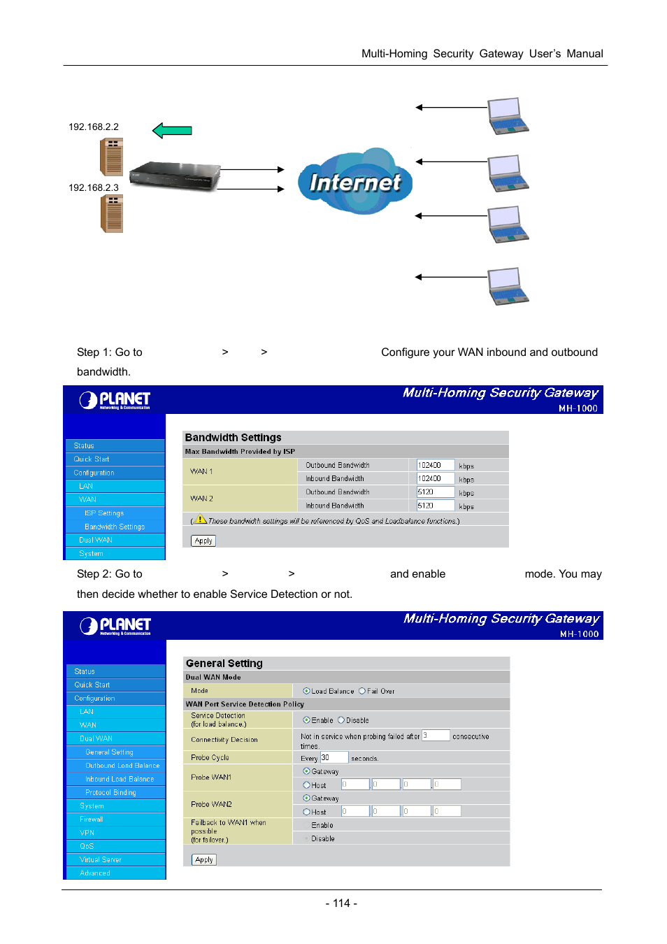 Remote access from internet | PLANET MH-1000 User Manual | Page 118 / 141