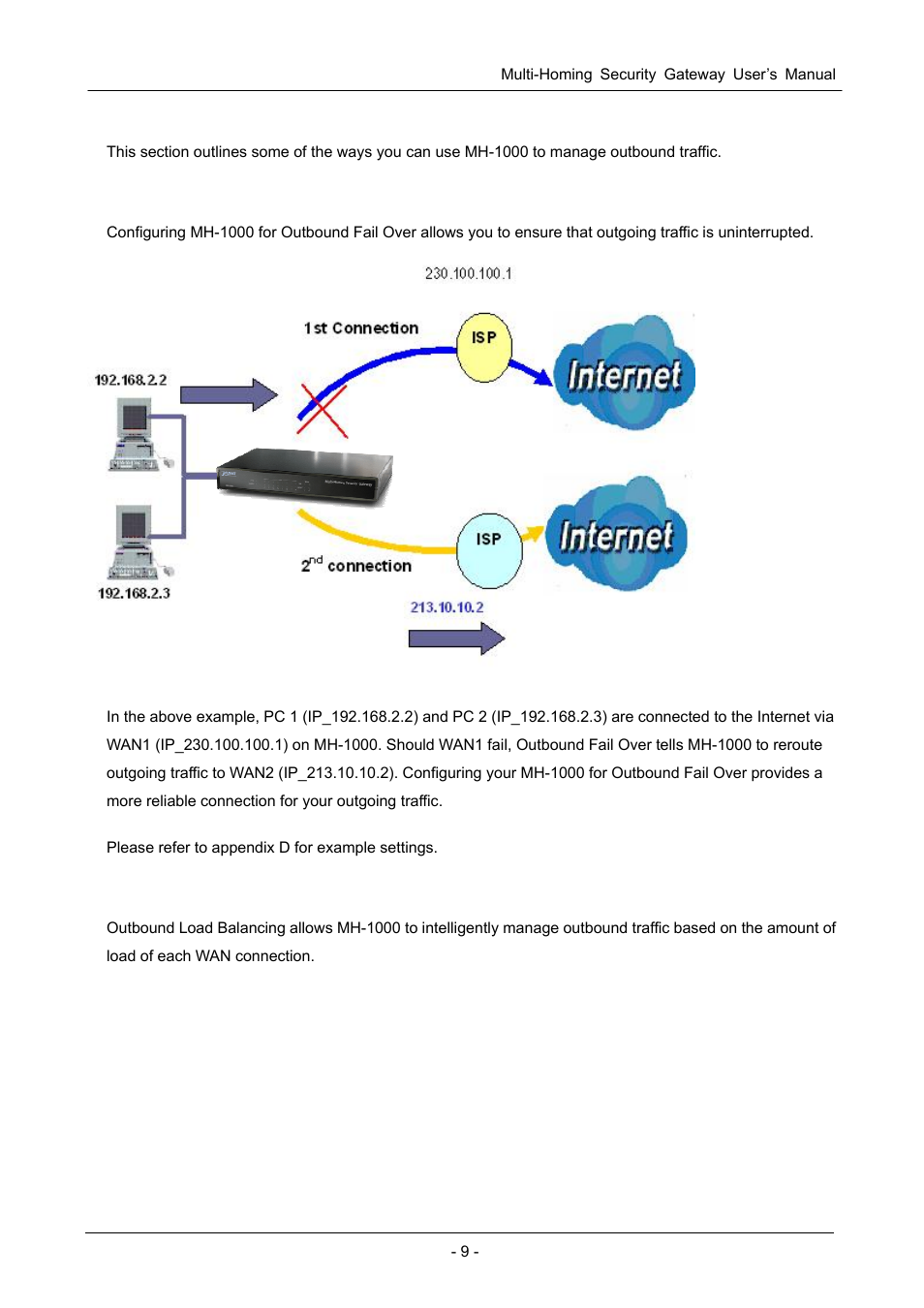 3 outbound traffic, 1 outbound fail over, 2 outbound load balancing | Utbound, Raffic | PLANET MH-1000 User Manual | Page 13 / 141