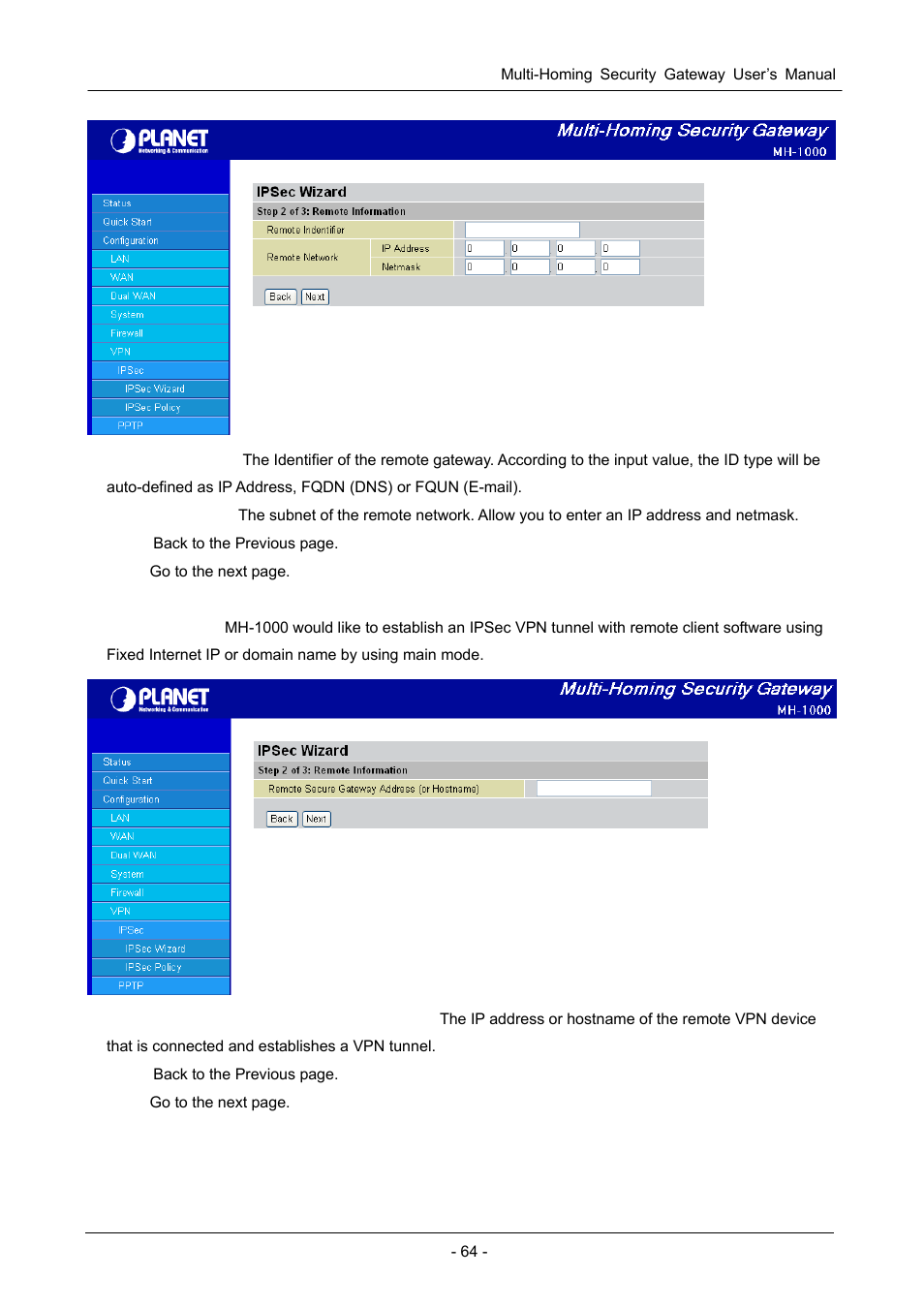 PLANET MH-1000 User Manual | Page 68 / 141